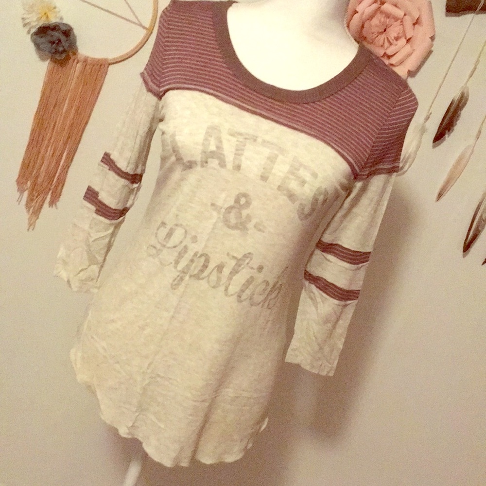 Lattes& Lipstick 💄 baseball tee!